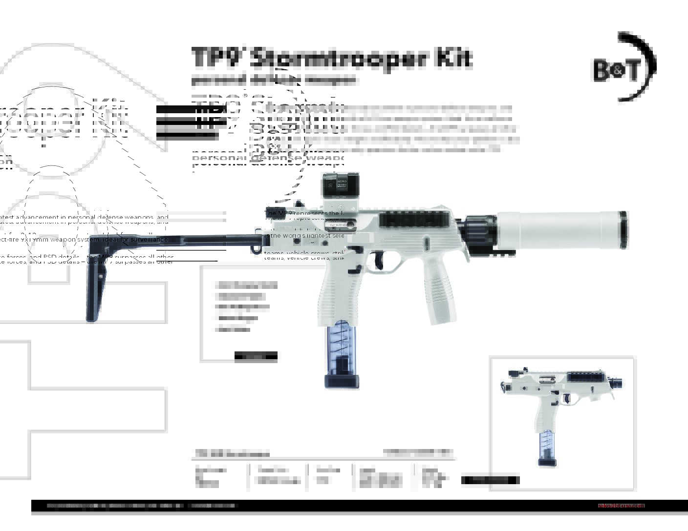 B&T TP9 Stormtrooper Edition SBR (Alpine White) BT-30105-N-SBR-ST-FS