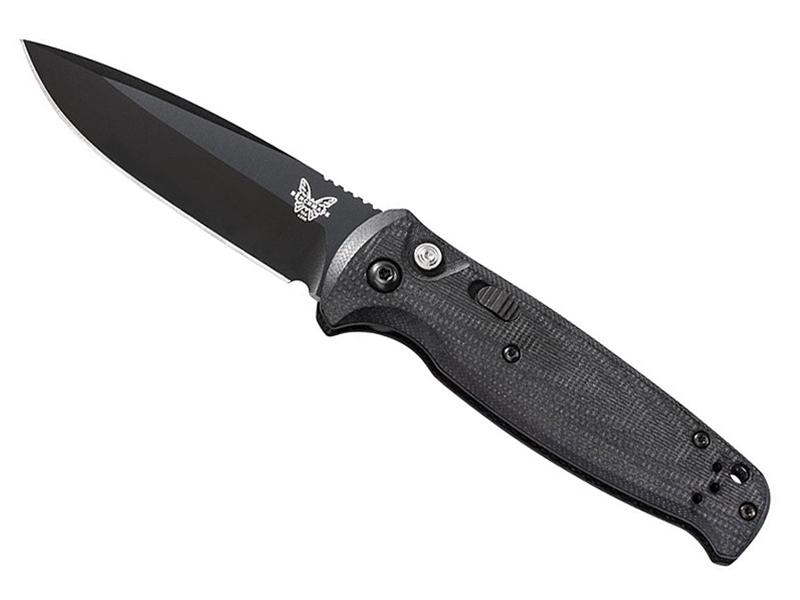 Benchmade CLA Compact Lite Auto 3.4' Folding Knife, Black/Black G10