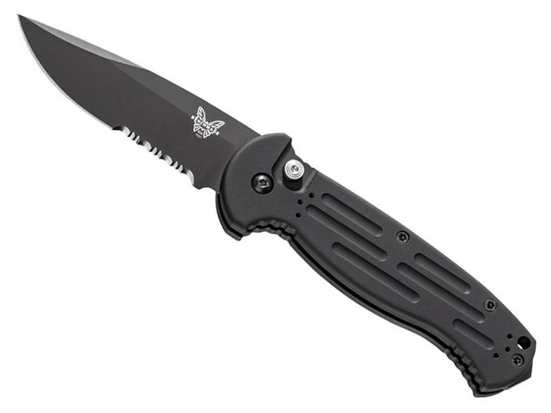 Benchmade AFO II 3.59' Auto Folding Knife, Black/Black Aluminum