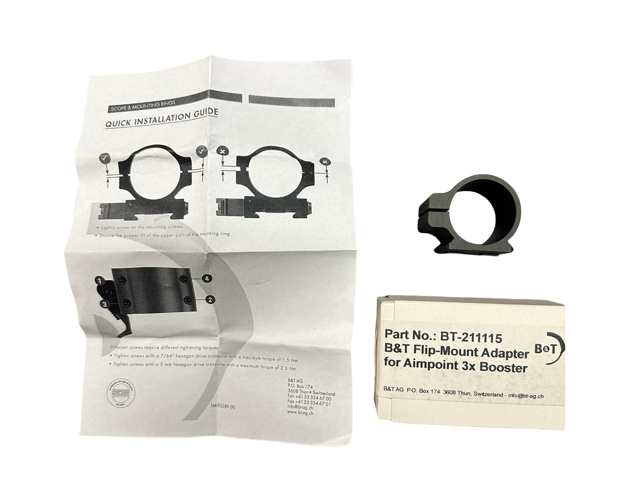 B&T Flip-Side Adaptor Ring for use with B&T Flip-Side QD NAR Mount Base For Aimpoint® 3x and 6x Booster BT-211115