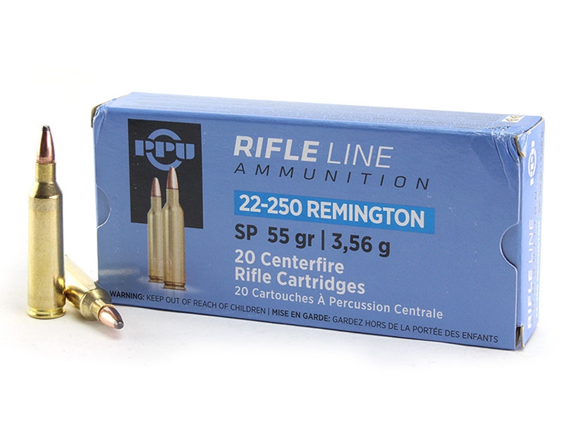 PPU 22-250 Remington 55gr SP 20rd