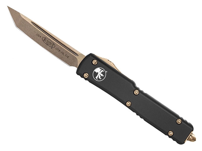 Microtech UTX-70 2.41' OTF Bronze Stonewashed Tanto, Black