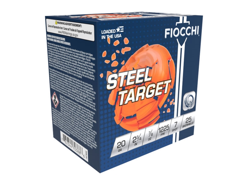 Fiocchi Steel Target Low Recoil 20GA 2.75' 7/8 oz 7 Shot 25rd