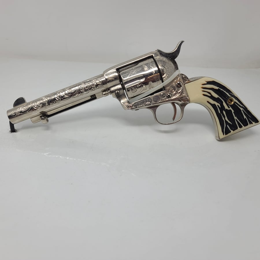 COLT single action army engraved with stag grips