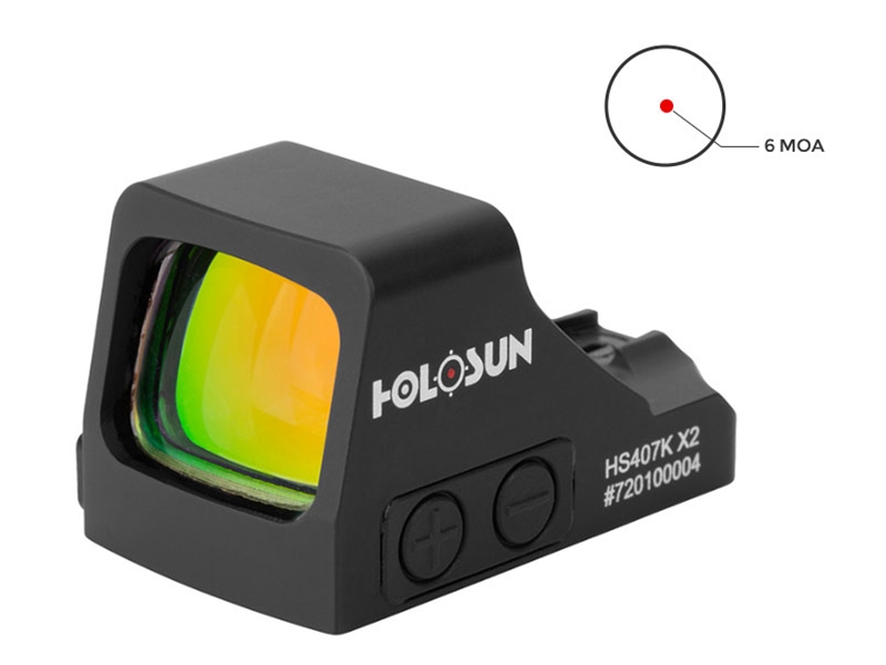 Holosun HS407K X2 6 MOA Red Dot Sight, 'K' Footprint