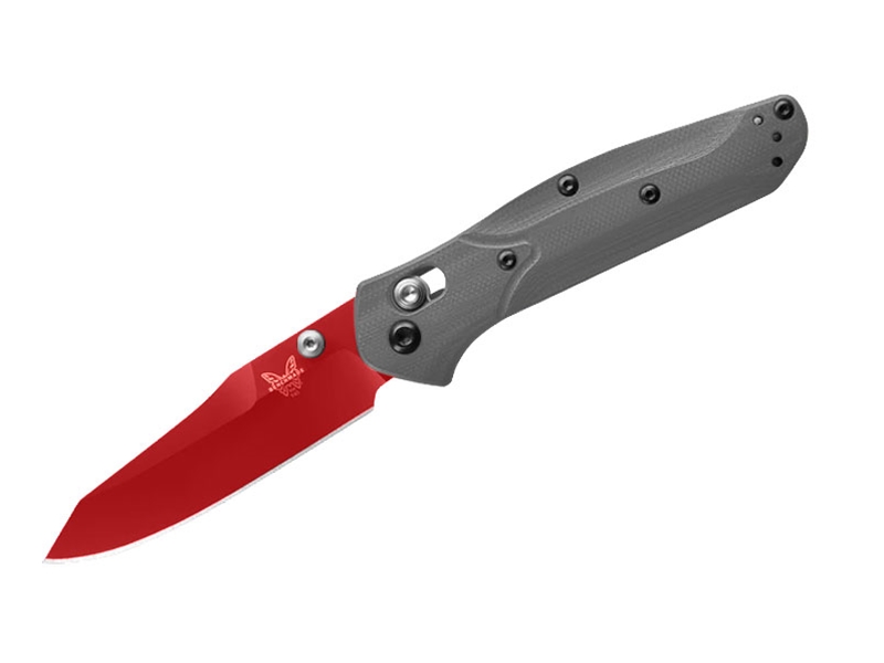 Benchmade Mini Osborne 2.92' AXIS Folding Knife, Red/Gray G10