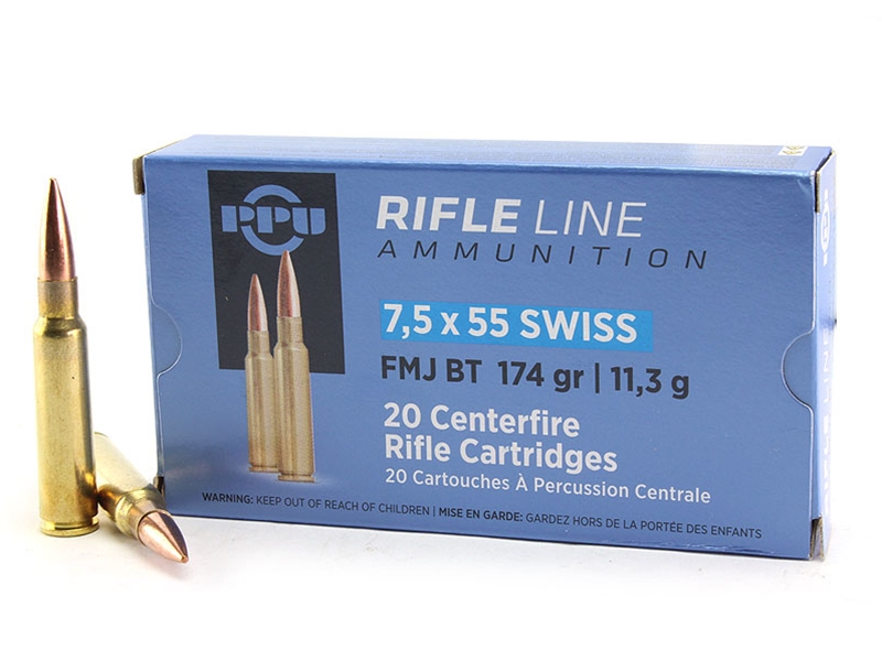 PPU 7.5x55mm Swiss 174gr FMJ 20rd