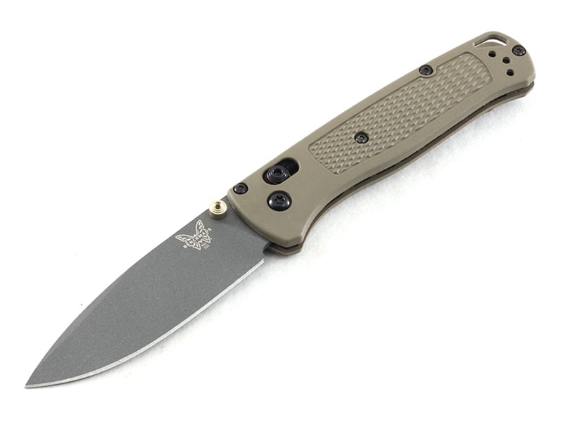 Benchmade Bugout 3.24' AXIS Folding Knife, Tactical Gray/Ranger Green Grivory