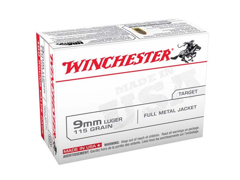 Winchester USA 9mm 115gr FMJ 100rd