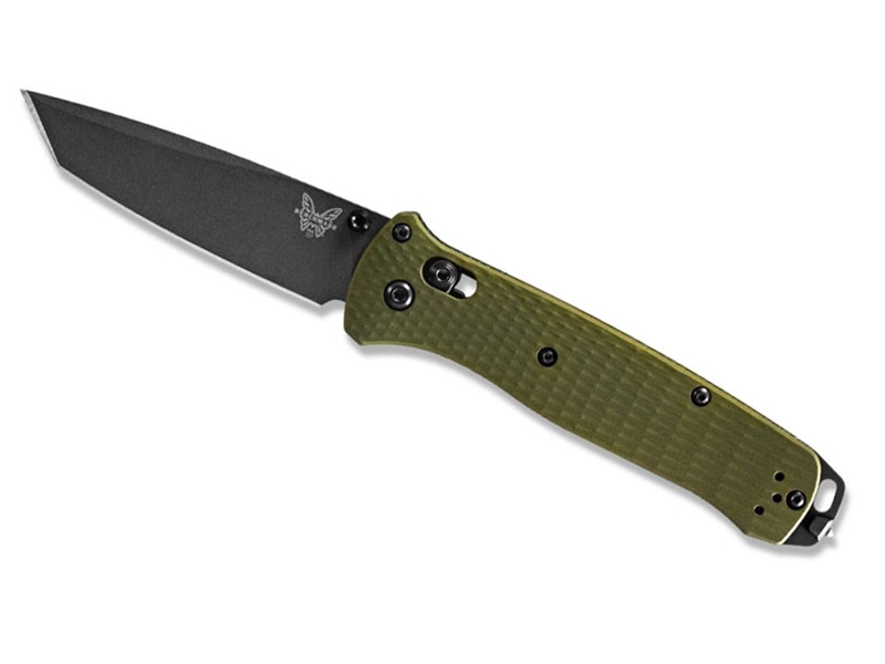 Benchmade Bailout 3.38' AXIS Folding Knife, Tungsten Gray/Woodland Green Aluminum
