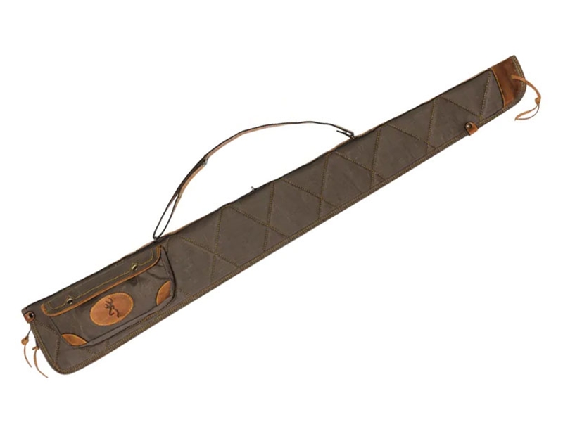 Browning Lona 52' Canvas/Leather Scoped Rifle Case, Flint Brown