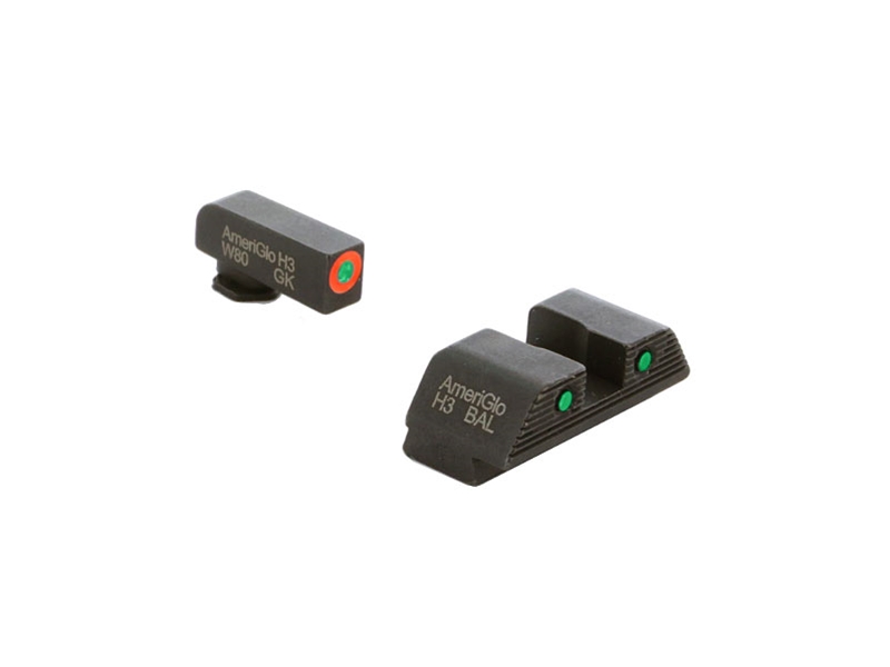 Ameriglo Trooper Sights, Small Frame Orange Outline Front, 3 Dot Tritium