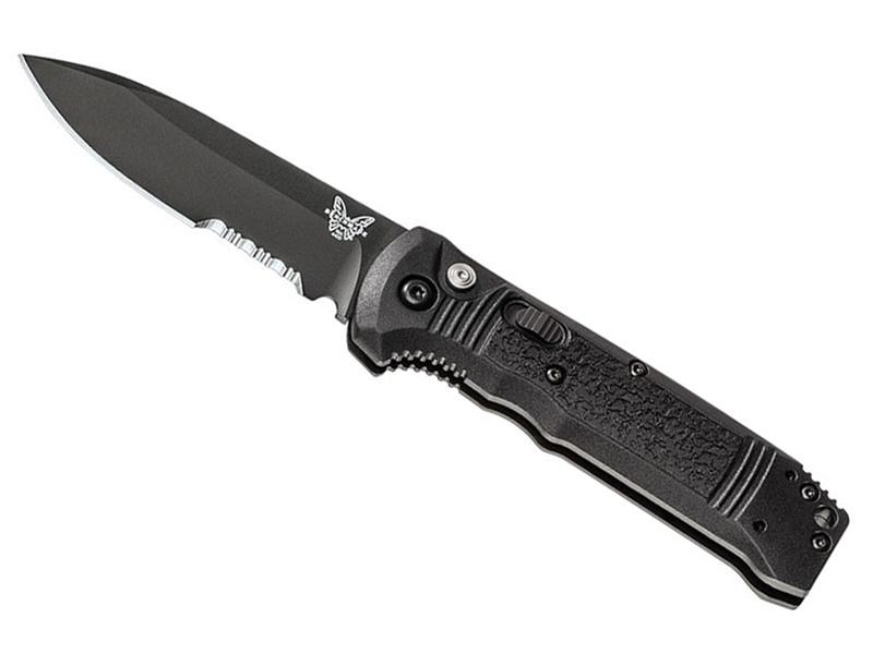 Benchmade Casbah 3.4' Auto Folding Knife, Black/Black Grivory