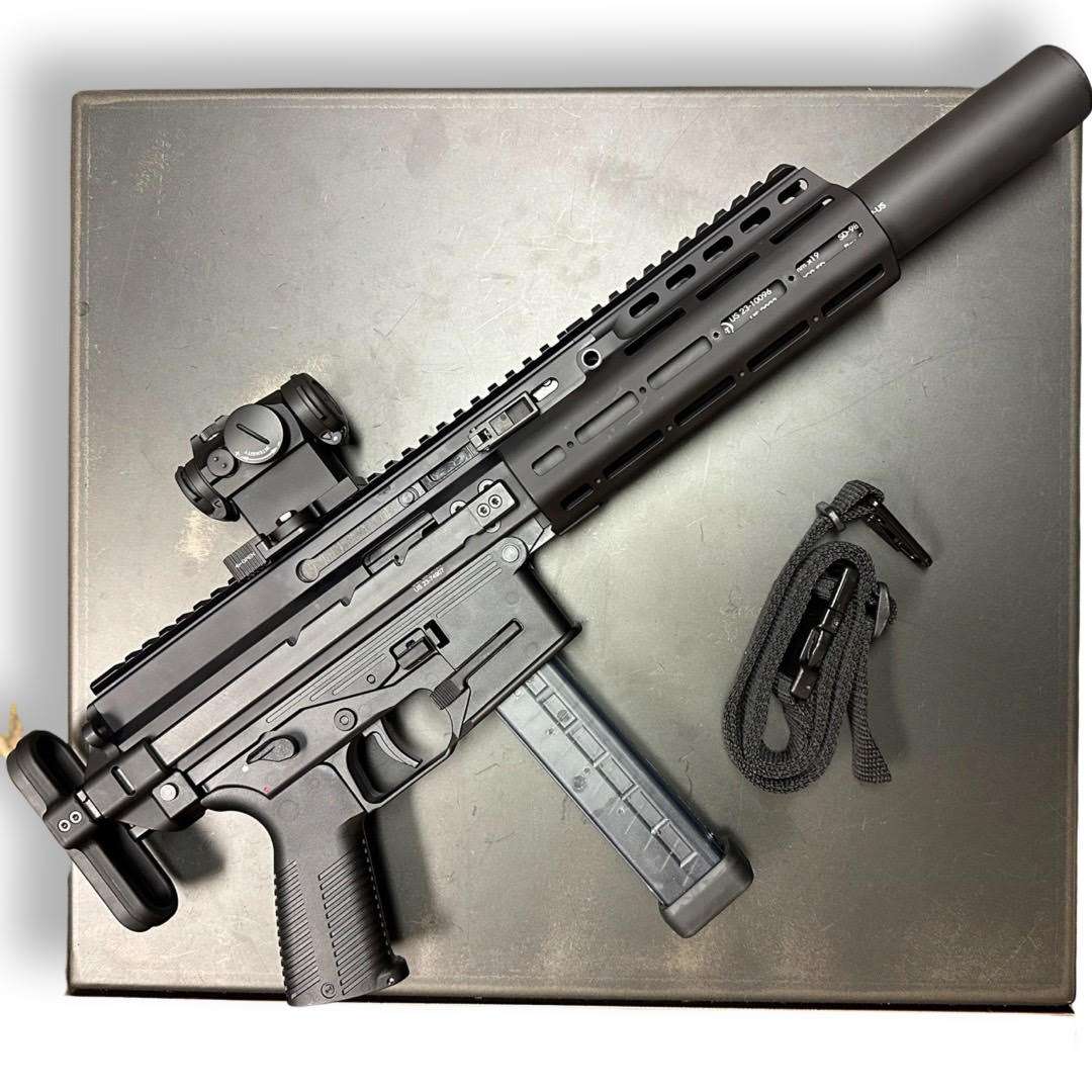 B&T APC9-SD SBR with Telescopic Stock & Full Size 12” Suppressor APC9SD