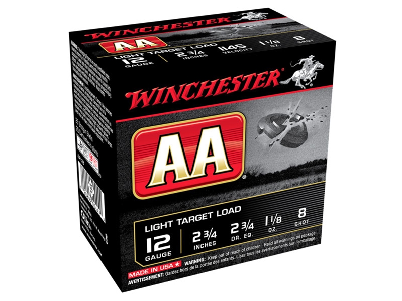 Winchester AA Light Target Load 12GA 2.75' 1 1/8 oz 8 Shot 25rd
