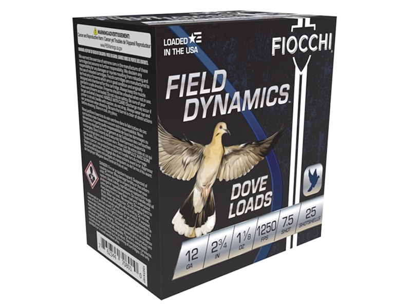 Fiocchi Dove & Quail 12GA #7.5 Shot 1 1/8oz 25rd