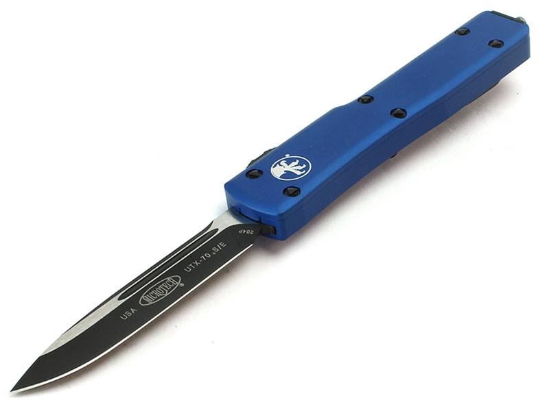 Microtech Knives UTX-70 S/E OTF Blue 2.4' Black