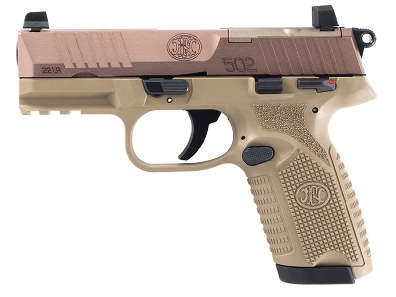 FN 502 MRD .22LR 4' 10rd Pistol, FDE