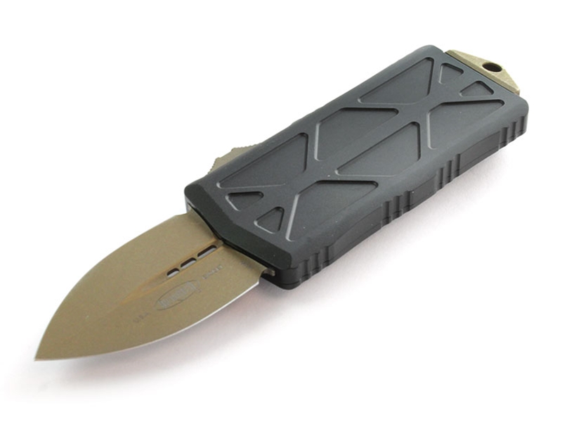 Microtech Exocet 1.98' OTF Bronze Apocalyptic Finish Double Edge Dagger, Black