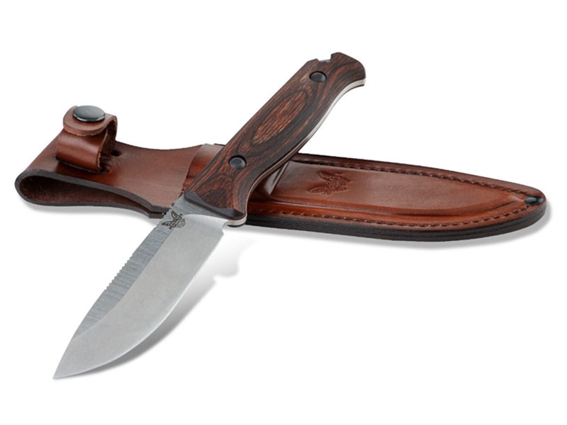Benchmade Saddle Mountain Skinner 4.2' Fixed Knife, Stabilized Wood