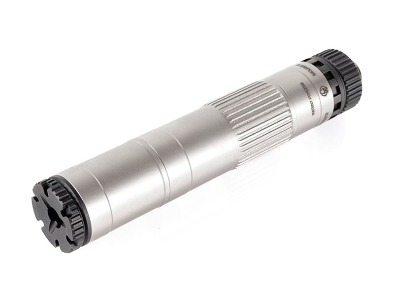 Dead Air Silencers Mojave 9 Modular 9mm Silencer w/ 1/2-28 Piston, Silver