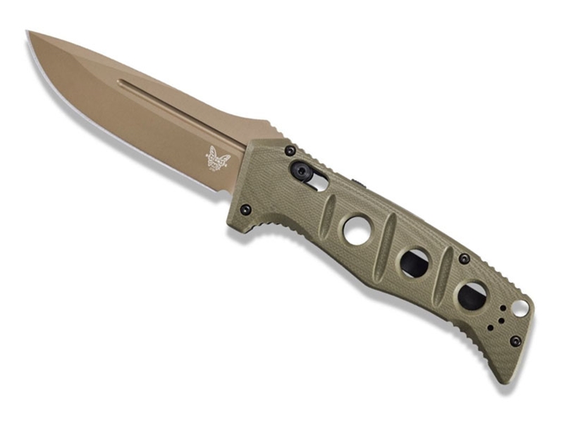 Benchmade Auto Adamas 3.8' AXIS Folding Knife, FDE/OD Green G10