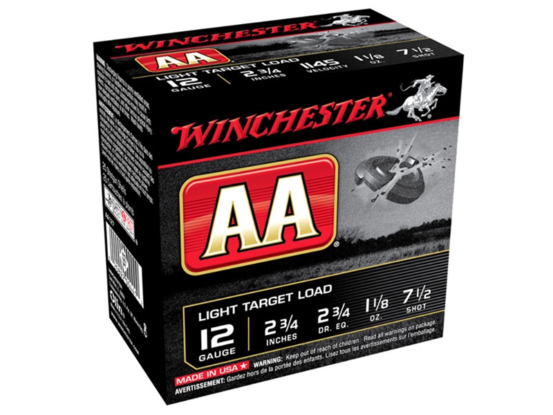 Winchester AA Light Target Load 12GA 2.75' 1 1/8 oz 7.5 Shot 25rd