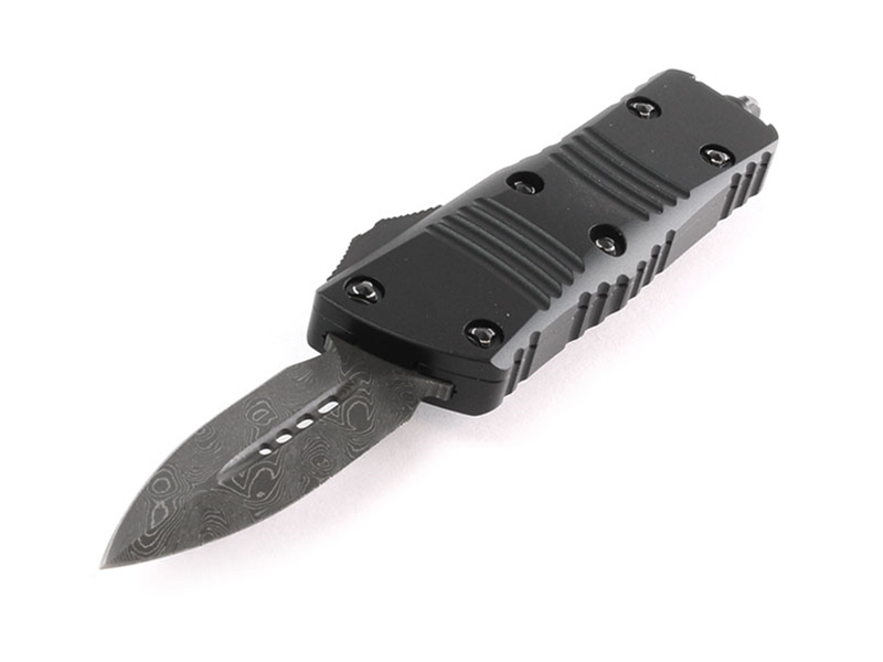 Microtech Knives Mini Troodon D/E Damascus 1.99' Black