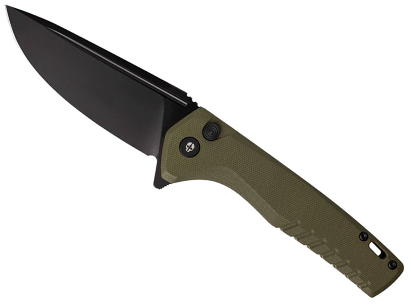 Tekto F3 Charlie 3.8' Folding Knife, OD Green G10/Black Accents