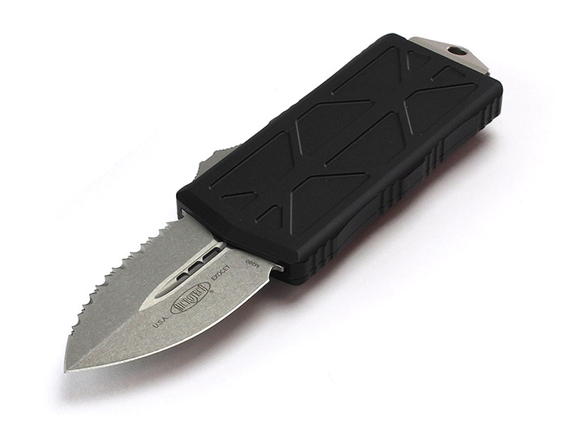 Microtech Knives Exocet D/E Full Serrated Black 1.98' Stonewash