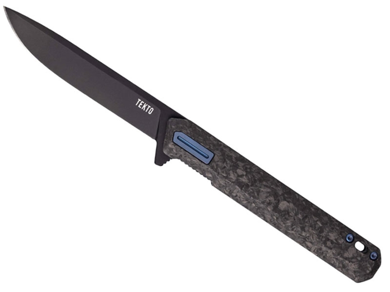 Tekto F2 Bravo 3.1' Folding Knife, Forged Carbon/Blue Accents