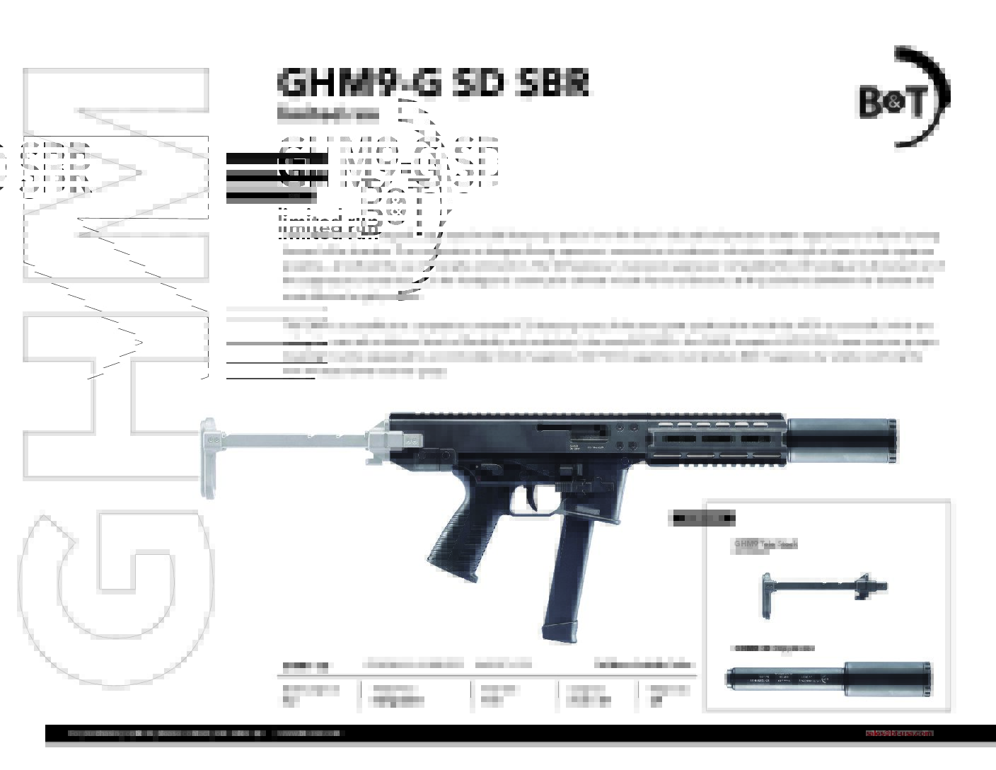 B&T GHM9-SD GEN 3 Pistol With RBS Suppressor