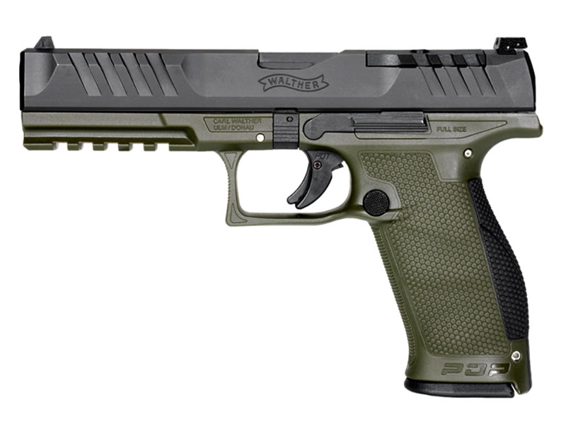Walther PDP 9mm Full Size 5' Pistol, Black/Green