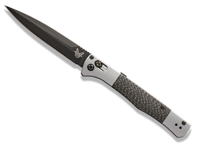 Benchmade Auto Fact 3.95' AXIS Folding Knife, Black DLC/Aluminum & Carbon Fiber